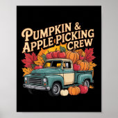 Pumpkin And Cking Crew Fall Harvest Thanksgiving  Poster (Voorkant)
