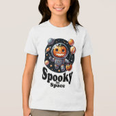 Pumpkin Astronaut - Spooky Space Halloween Design Tri-Blend Shirt (Voorkant)