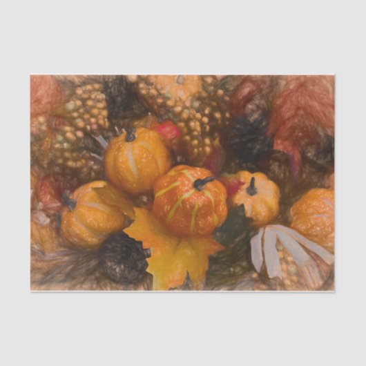 Pumpkin Autumn Burnt Oranje Antiek Kunst Tissuepapier (Voorkant)