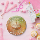 Pumpkin Autumn Burnt Oranje Textielontwerp Papieren Bordje (Feest)