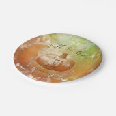 Pumpkin Autumn Burnt Oranje Textielontwerp Papieren Bordje (Gekanteld)