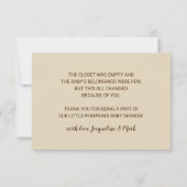 Pumpkin Autumn Herfst Baby shower Dank u wel Bedankkaart (Achterkant)