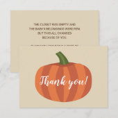Pumpkin Autumn Herfst Baby shower Dank u wel Bedankkaart (Voorkant / Achterkant)