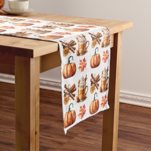 Pumpkin Autumn Table Runner Korte Tafelloper (Voorbeeld)