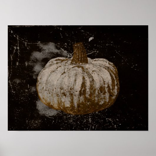 Pumpkin Autumn  White Sepia Black Texture Poster (Voorkant)