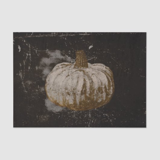 Pumpkin Autumn White Sepia Black Texture Tissuepapier (Voorkant)