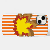 Pumpkin Autumnal Stripes met Leaves Case-Mate iPhone Case (Achterkant (horizontaal))