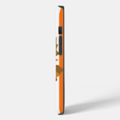 Pumpkin Autumnal Stripes met Leaves Case-Mate iPhone Case (Achterkant / Links)