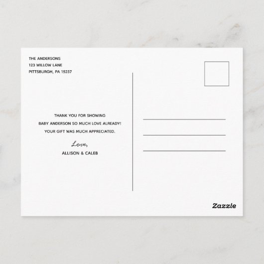 Pumpkin Baby Dank u Briefkaart (Achterkant)