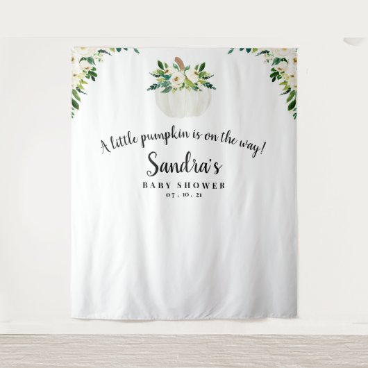 Pumpkin Baby shower Backdrop, Photo Booth Prop Wandkleed (Voorkant)