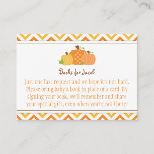 Pumpkin Baby shower Book Request Card Informatiekaartje