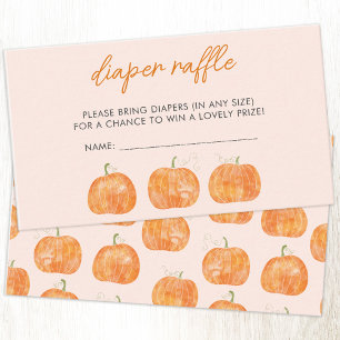 Pumpkin Baby shower Diaper Raffle Informatiekaartje