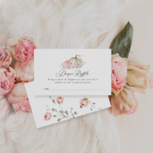 Pumpkin Baby shower Diaper Raffle Ticket Informatiekaartje