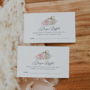 Pumpkin Baby shower Diaper Raffle Ticket Informatiekaartje