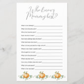 Pumpkin Baby shower die weet mama beste spel Flyer (Voorkant)