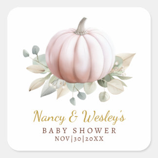 Pumpkin Baby Shower Favor Sticker | Blush Fall 