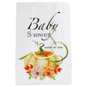 Pumpkin Baby shower Gift Bag Medium Cadeauzakje (Achterkant)