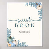 Pumpkin Baby shower Guest Book Sign Poster (Voorkant)