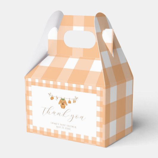 Pumpkin Baby shower gunstbox Bedankdoosjes (Voorkant Zijde)
