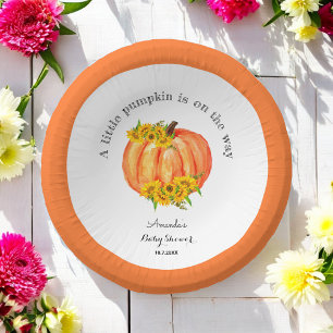 Pumpkin Baby shower Herfst Sinaasappel White Papieren Kommen