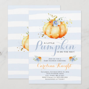 Pumpkin Baby shower Invitation Boy Pumpkin Shower Kaart