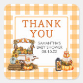 Pumpkin Baby shower, lokaal geteeld Vierkante Sticker (Voorkant)