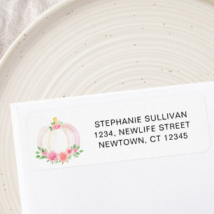Pumpkin Baby shower retouradres Etiket