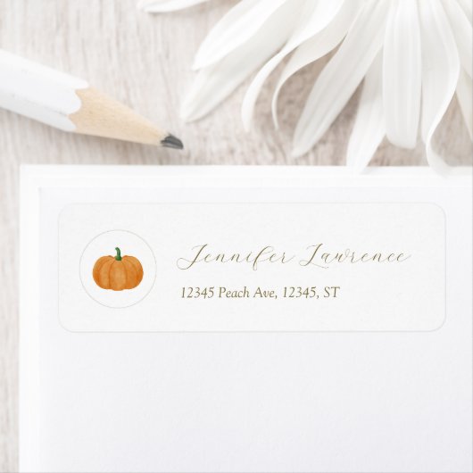 Pumpkin Baby Shower Return Address Labels (Insitu)