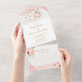 Pumpkin Baby shower Uitnodiging & Advice Card (Afscheurbaar)
