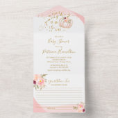 Pumpkin Baby shower Uitnodiging & Advice Card (Binnen)