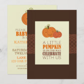 Pumpkin-Baby shower-uitnodiging Kaart (Voorkant / Achterkant)