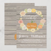 Pumpkin-Baby shower-uitnodiging Kaart (Voorkant / Achterkant)