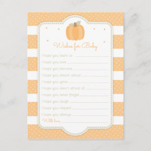 Pumpkin Baby shower Wishes voor Baby Briefkaart