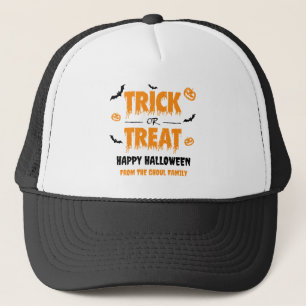 Pumpkin Bat Trick or treat Party Two Line Trucker Pet