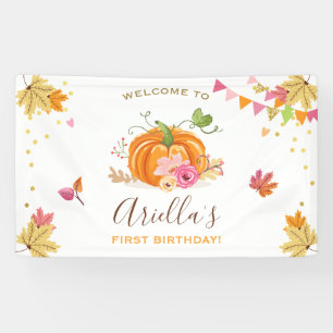 Pumpkin Birthday achtergrond Banner Herfst Autumn 