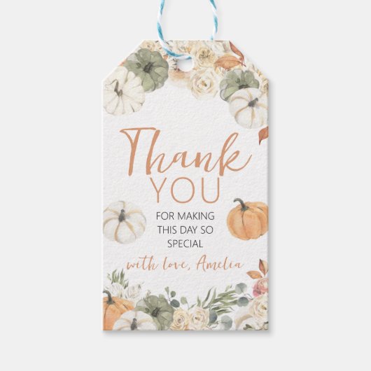 Pumpkin Birthday Favor Tag Cadeaulabel (Voorkant)