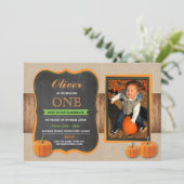 Pumpkin Birthday IEDERE LEEFTIJD Foto van een fees Kaart (Staand voorkant)