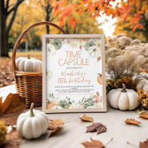 Pumpkin Birthday Time Capsule Sign