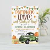 Pumpkin Birthday Uitnodiging (Staand voorkant)