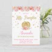 Pumpkin Birthday Uitnodiging (Staand voorkant)