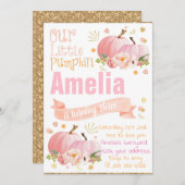 Pumpkin Birthday Uitnodiging tot Herfst (Voorkant / Achterkant)