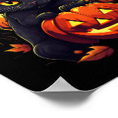 Pumpkin Black Cat Halloween kostuum voor adverten Poster (Hoek)