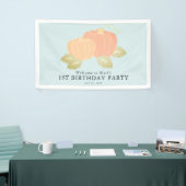 Pumpkin Blue Boy Verjaardag Welkom Spandoek (Beurs)