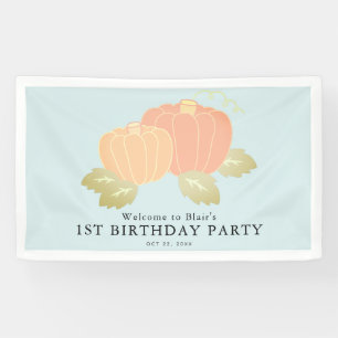 Pumpkin Blue Boy Verjaardag Welkom Spandoek