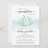 Pumpkin Blue Mint Waterverf Baby Boy Sprinkle Kaart (Voorkant)