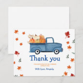 Pumpkin Blue  Truck Hartelijk dank Bedankkaart (Voorkant / Achterkant)