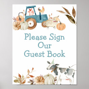 Pumpkin Boerderij Animal Tractor Gelieve onze gast Poster