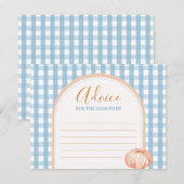 Pumpkin Boho Blue Gingham advies voor mama Informatiekaartje (Voorkant / Achterkant)
