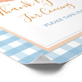 Pumpkin Boho Blue Gingham bedankkaart Poster (Hoek)