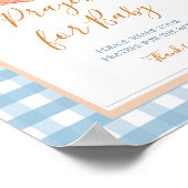 Pumpkin Boho Blue Gingham Gebeden voor Baby Teken Poster (Hoek)